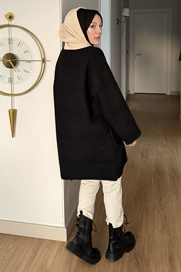 Oversized Jacket with Double Colored Buttons - 6