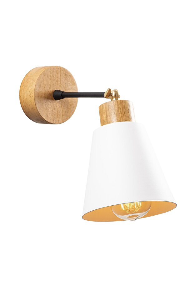 White Metal Sconce E27 Wall Lamp 14X25X25 cm Living Room Lighting