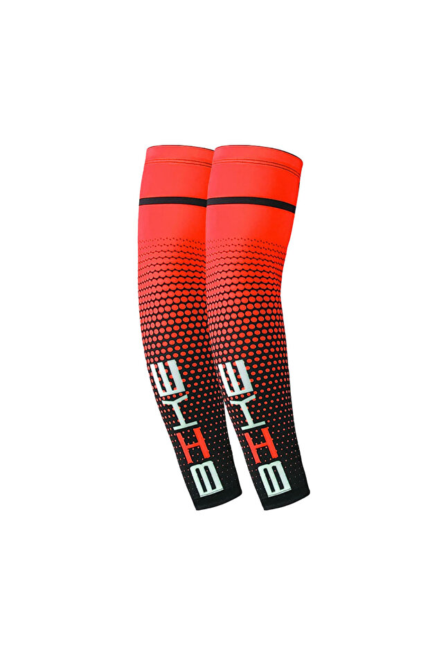 L Red GOBYGO 1Pair Cover Protective Arm Sleeve Cool Men Cycling Running Bicycle UV Sun Protection Cu