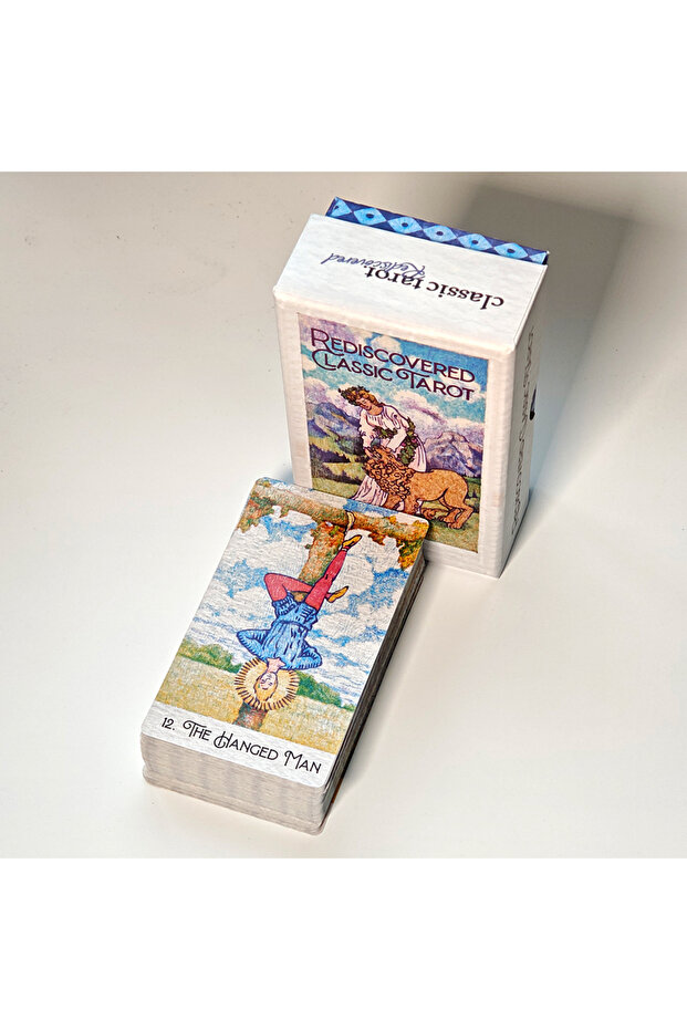 Blue Printed on 350GSM Double-embossed Cardstock 12*7cm Rediscovered Classic Tarot Deck 78 Pcs Tarot