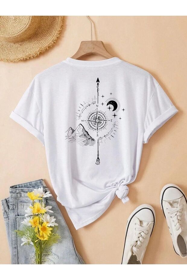Back Printed Crew Neck Children's T-Shirt