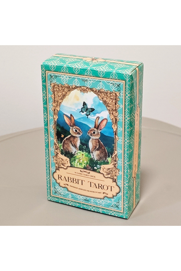 light green Rabbit Tarot Deck 78 Watercolor Cards Cute Divination Cards 10.3*6cm Rider Waite Style