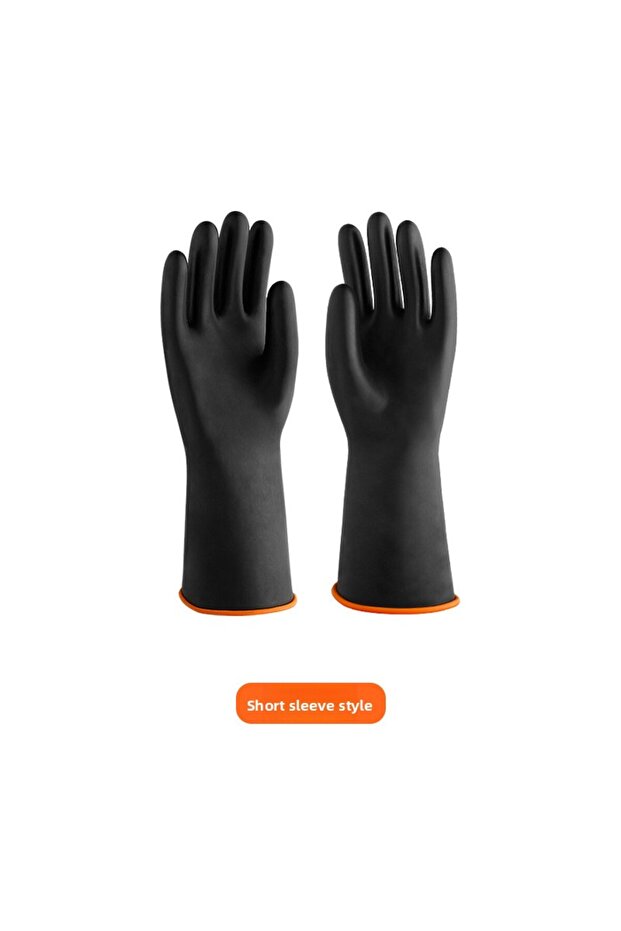 35cm Heavy Duty Work Gloves Oil Acid Proof with Extended Forearm Cover Textured Palm Wet Dry Appl