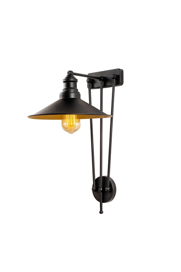 Stylish Tufted Black Sconce Wall Lamp E27 Compatible 28X34X53 cm Bedroom and Living Room