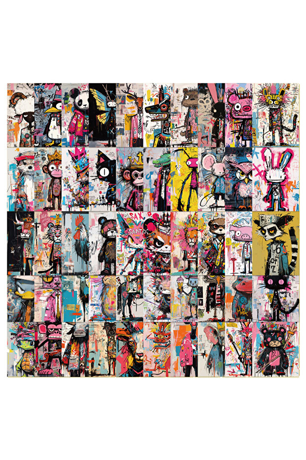 50PCS 10/30/50pcs Basquet Style Crazy Art Graffiti Stickers Funny Cartoon Animals Sticker DIY Phone
