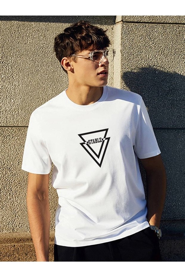 Tricou oversize imprimat stabil-