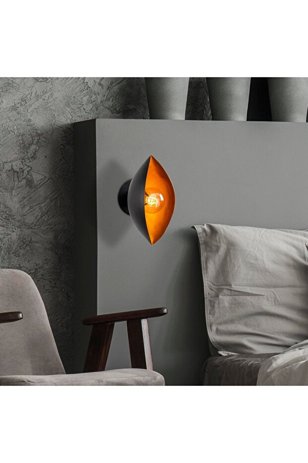Cik Stylish Metal Body Single Sconce with Black Finish E27 Compatible