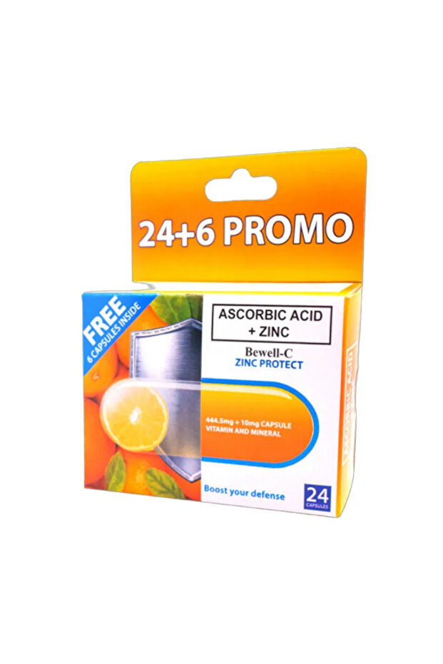 -C Zinc Protect Ascorbic Acid plus Zinc 500 mg/capsule, 24+6 Promo