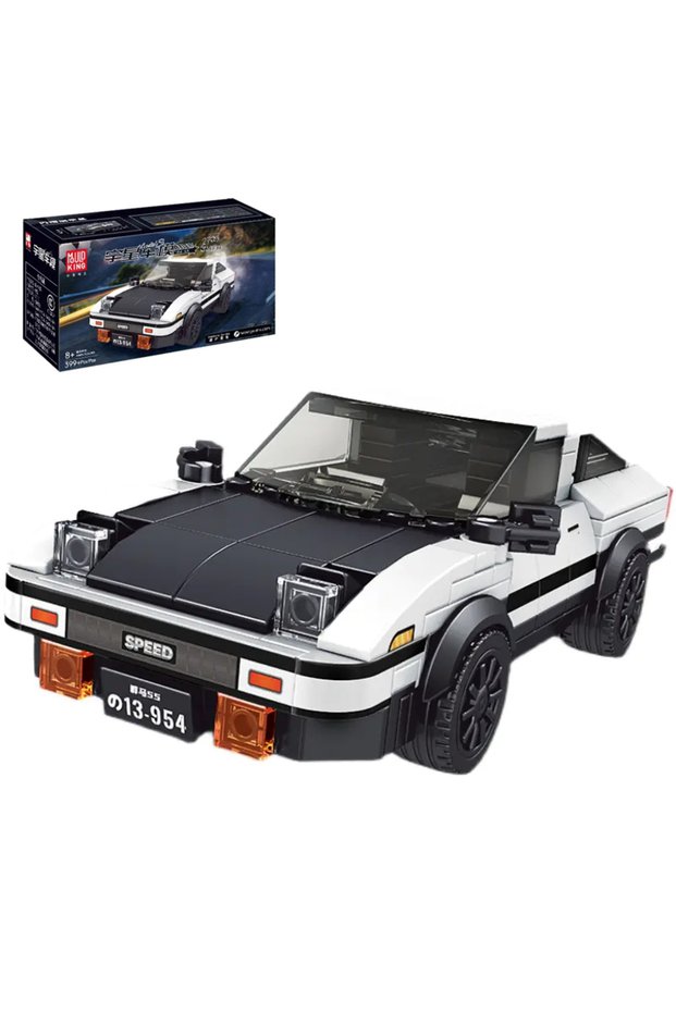 with box 399PCS MOC Technical AE86 Car Building Blocks City Speed Sports Car Racing Vehicle Model Br