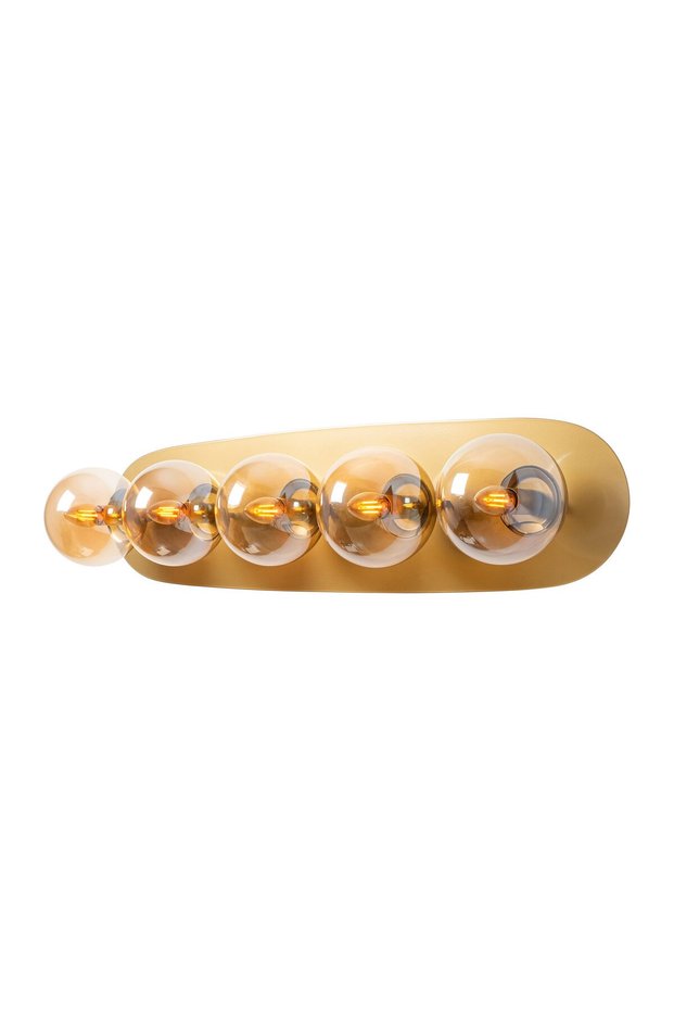 Shiny Gold Metal Sconce Wall Lamp E14 Compatible 90X25X23 cm Living Room Bedroom