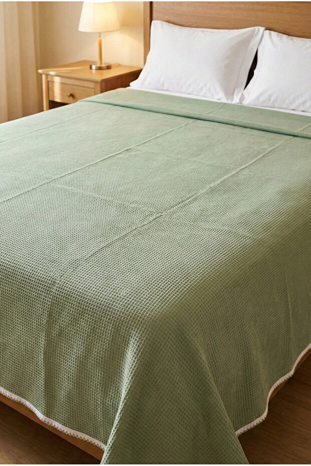 100% Cotton Double Waffle Pike Bedspread 180X230 cm