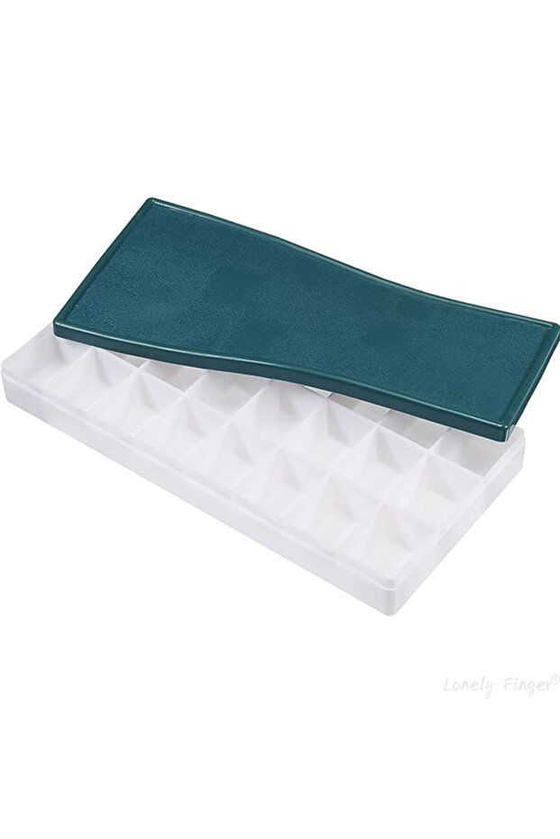 1Pcs 24 Wells box 24 Compartments Paint Palette, Plastic Painting Tray Deep Saver Box with Soft Cove