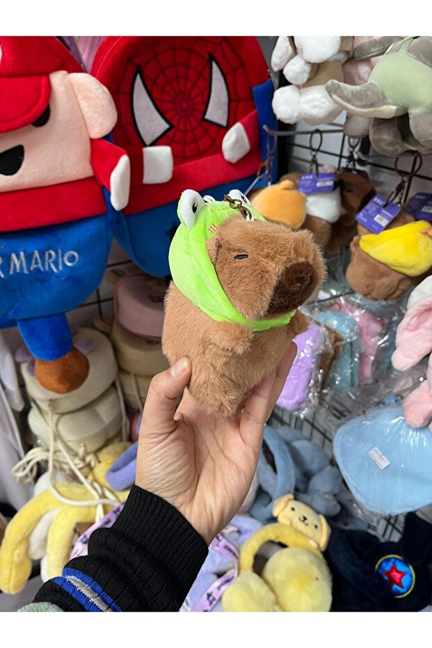 Giant Size Vip Quality Capy Bara Hat with Detachable Keychain Green