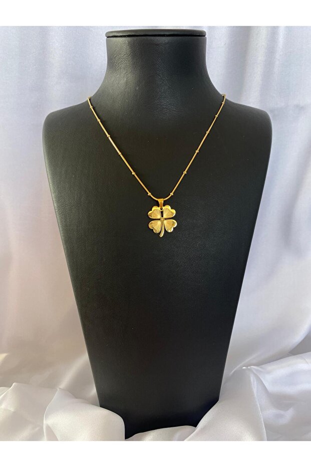 Çelik Yoncalı Kolye - 4