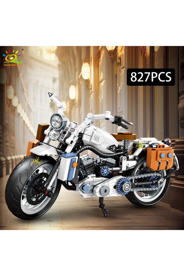 No.94 No box HUIQIBAO 808PCS MOC Technial Motorbike Building Model Blocks City Moto Racer Bricks Toy