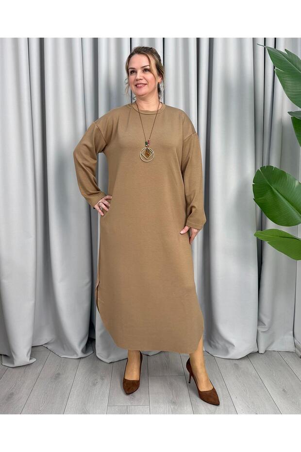 Natali Basic Dress Brown - 1