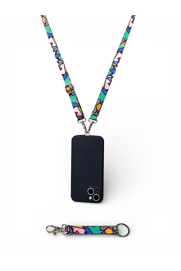 Colorful Model Phone Strap Phone Neck Lanyard / Compatible with All Phones and Keychain