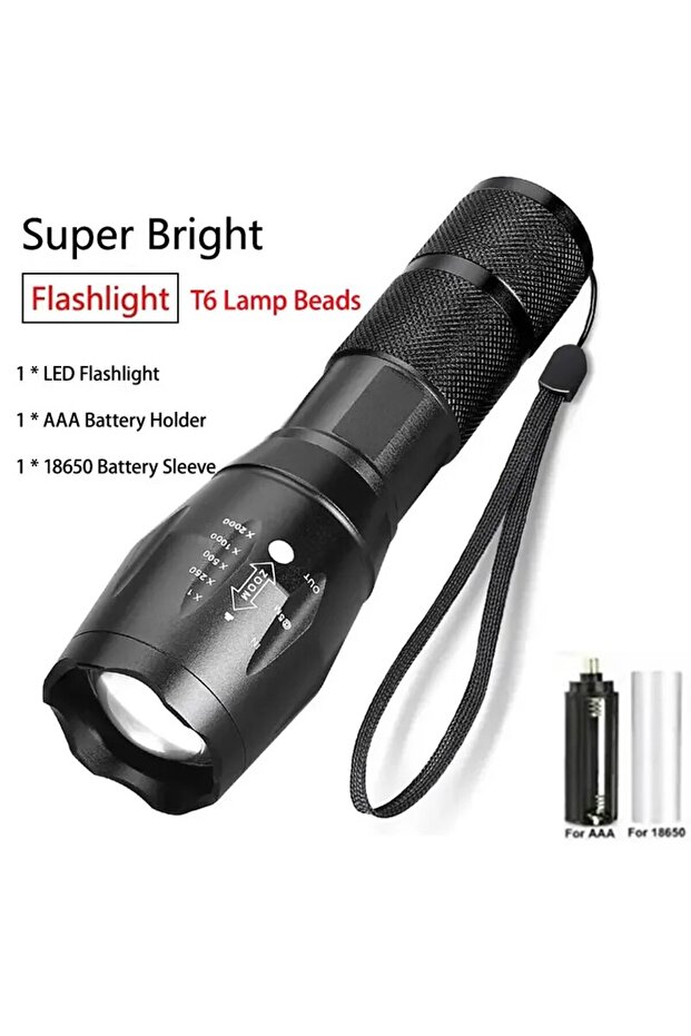 R5T6 Without battery Portable Rechargeable Zoom LED Flashlight XP-G Q5 Mini Flash Light Torch Lanter