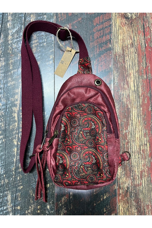 Santos Ethnic Authentic Bohemian Waterproof 2-Compartment Waist Bag with Hidden Pocket and Zipper