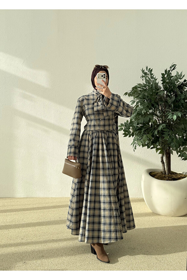 KURDELE YAKA TAKUM bej - 7