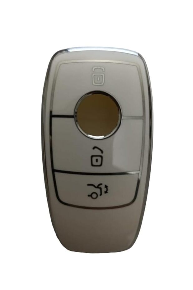 Mercedes Benz Fbs4 Key Case Cover White Silver 4 Buttons