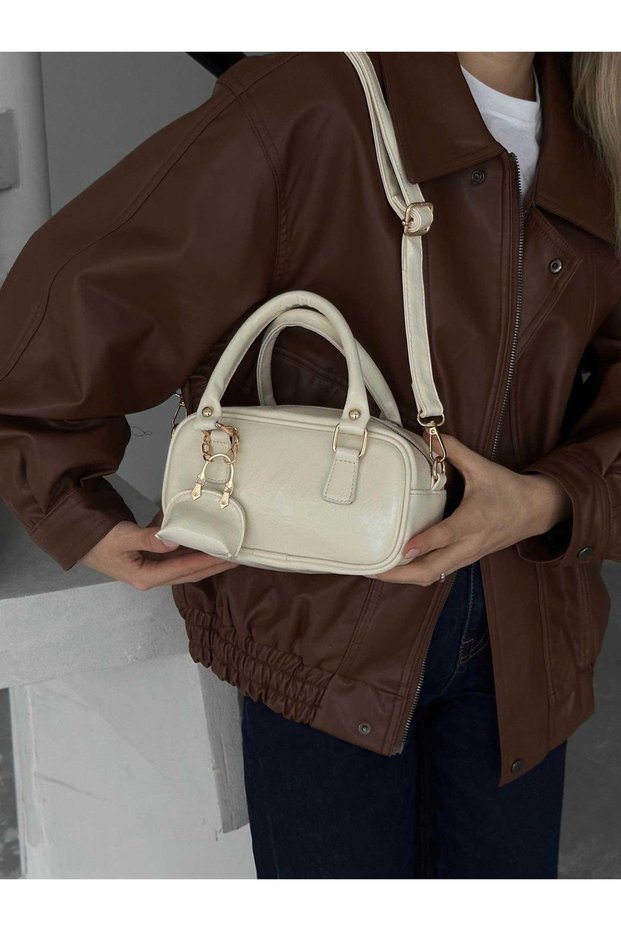 Yummy Wallet Charm Detail Hand and Crossbody Women's Bag