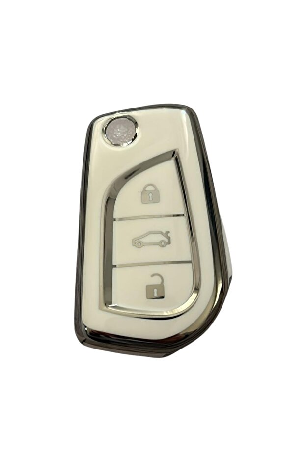 Toyota Corolla Yaris Key Case White Silver Nano