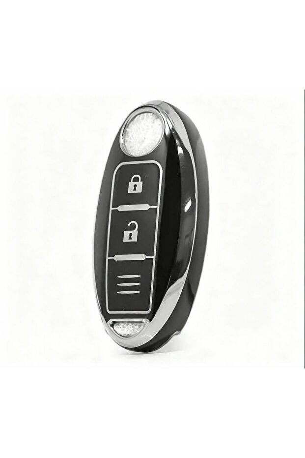 Nissan Qashqai X-Trail Key Case Cover Black Silver 3 Buttons