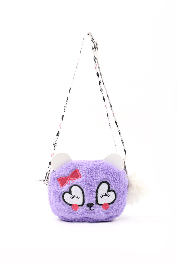 Lila Shk285 Plush Fabric, Embroidered, Zippered Single Compartment Girl's Bag
