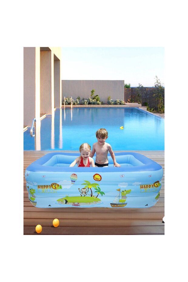 Rectangular Inflatable Family Pool 210 cm - 3