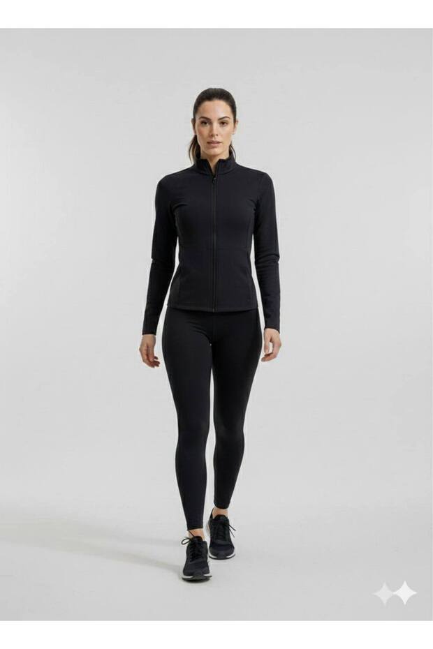 Mock Neck Sports Leggings Set