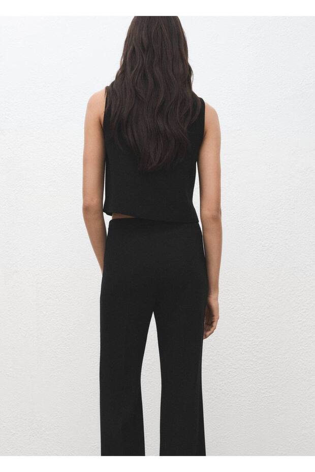 Crop kumaş yelek - 4