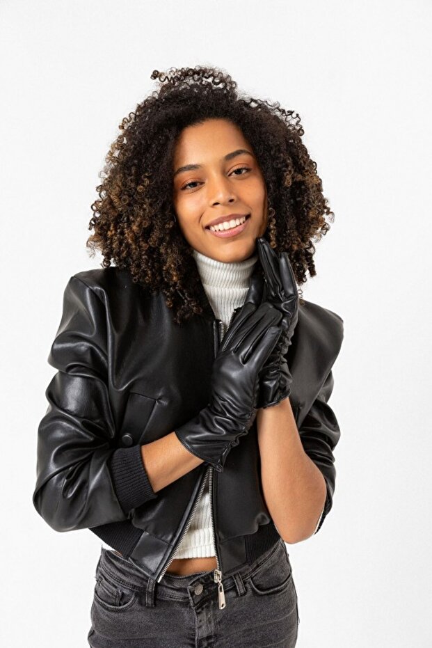 Siyah Deri Eldiven - 3