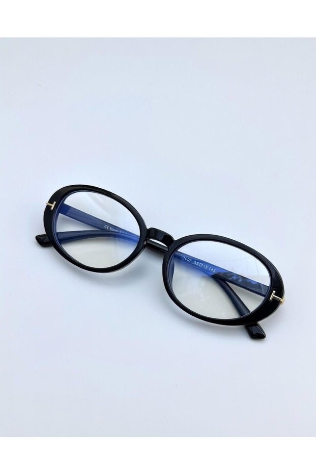 Joe Oval Black Color Small Size Popular Blue Light Protect Blue Block Transparent Screen Glasses