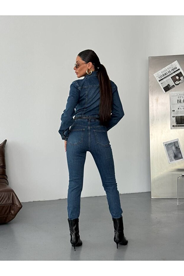 Maxi Denim Tulum-Dar Paça - 4