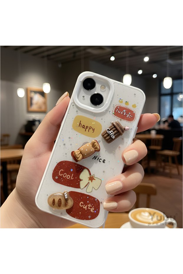 iPhone 13 / 14 / 15 Compatible 3D Figured Patterned Camera Protected Silicone Phone Case