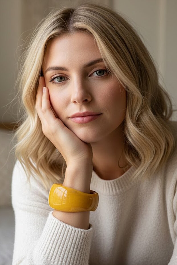Yellow Color Bone Mica Bracelet