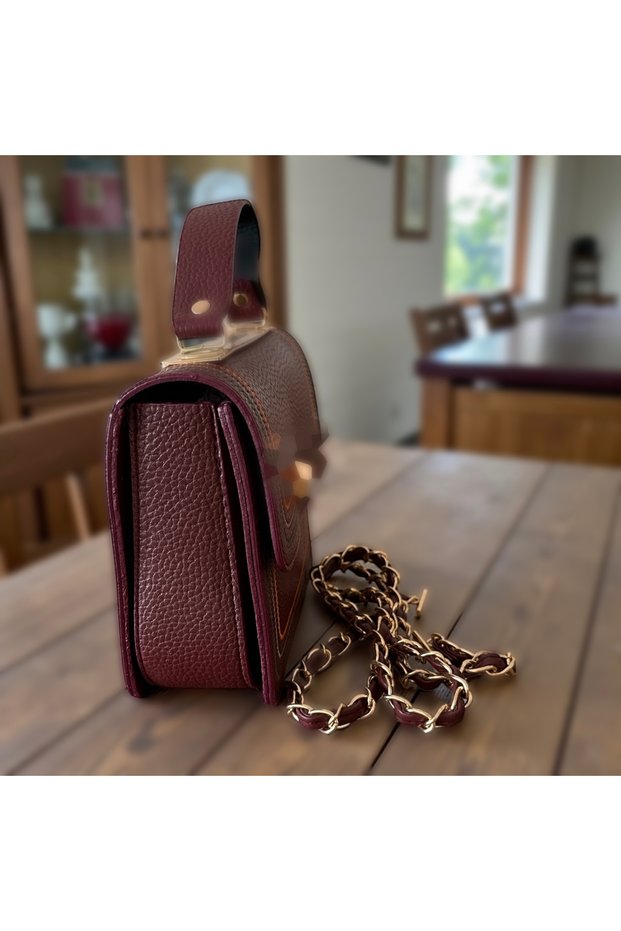 Women's Hand Shoulder Bag with Chain Detail