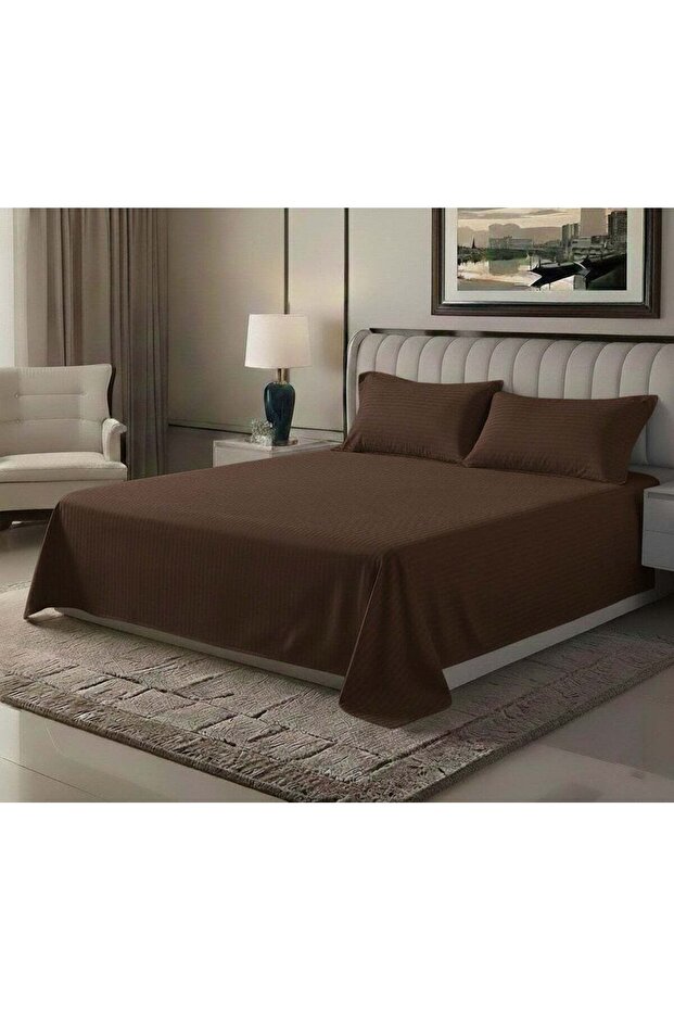 طقم ملاءات سرير فاخر من الألياف الدقيقة مكون من 3 قطع - مقاس مزدوج - 1