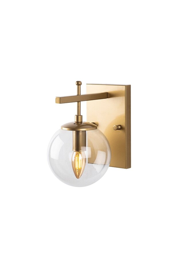 Zahar Stylish Glass Single Pendant Chandelier Shiny Gold for Entrance and Living Room E14