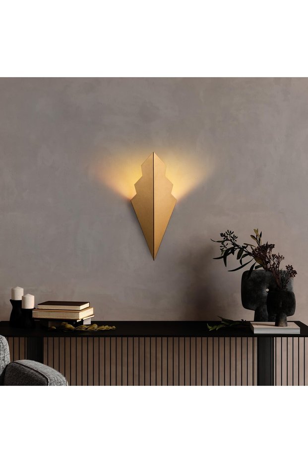 Arrow Shiny Gold Metal Sconce E27 Wall Lamp 10X21X16 cm Living Room and Bedroom