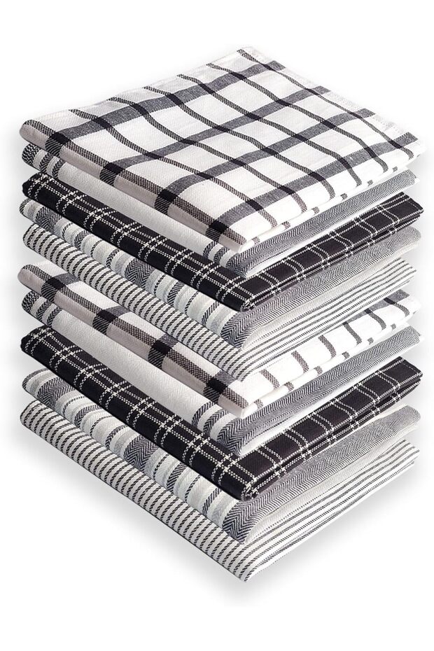 10 Pack Towels - 100% Cotton Kitchen Tea towels with Highly Super Absorbent, Long Lasting 70 x 50 cm
