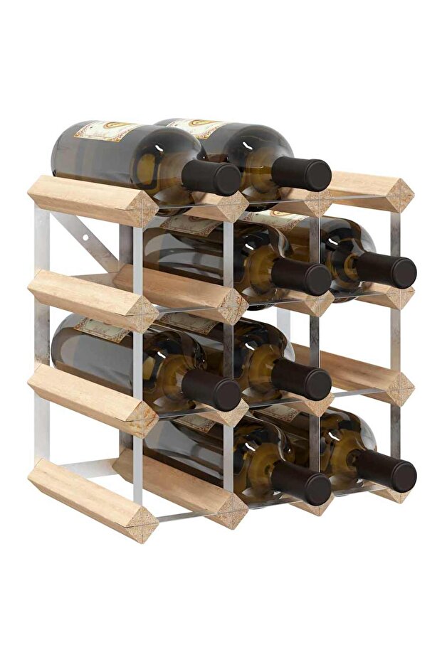 Wine Rack for 12 Bottles Solid Pinewood - 2