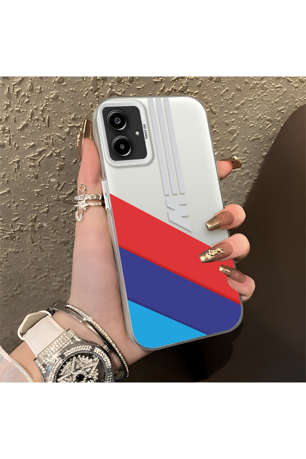 Samsung Galaxy A06 Compatible Bmw Patterned Silicone Edge Hard Back Anti-Fall Case