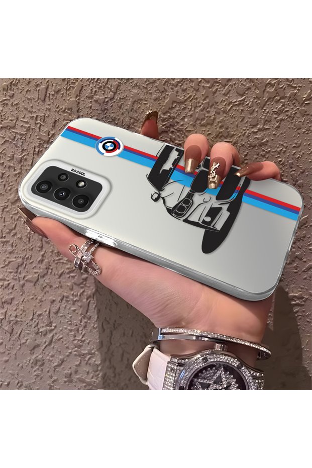 Bmw Patterned Silicone Edge Hard Back Slim Phone Case Compatible with Samsung Galaxy A23