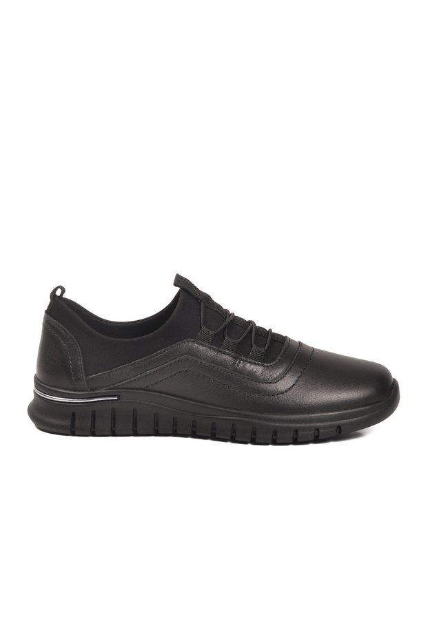 Black Genuine Leather Anatomical Women's Casual Shoes Z217 Z
