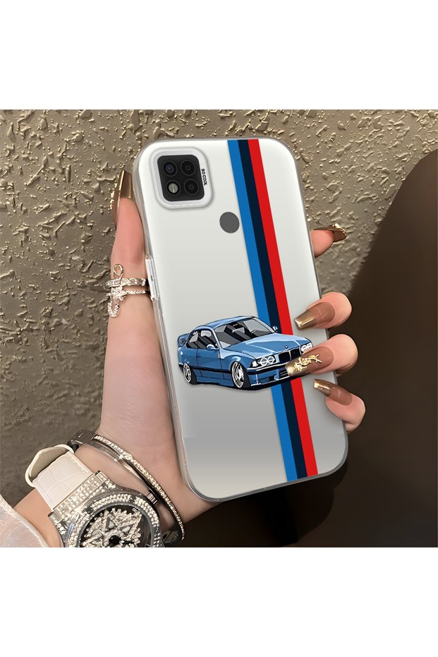 Xiaomi Poco C31 Compatible Silicone Edge Hard Back Anti-Fall Phone Case with Car Pattern