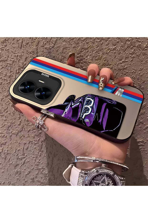 Bmw Pattern Silicone Edge Hard Back Slim Phone Case Compatible with Realme C55