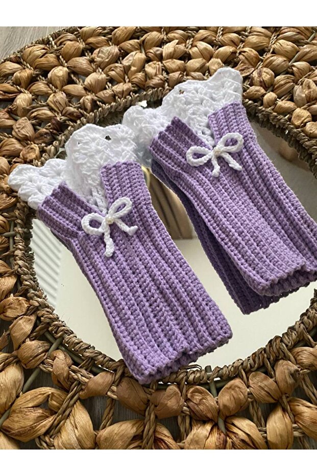 Vintage Örgü Dantel Eldiven , Bileklik - 4