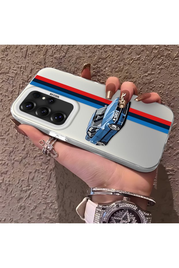 Phone Case Compatible with Samsung Galaxy S25 Ultra Bmw Pattern Silicone Edge Hard Back Slim
